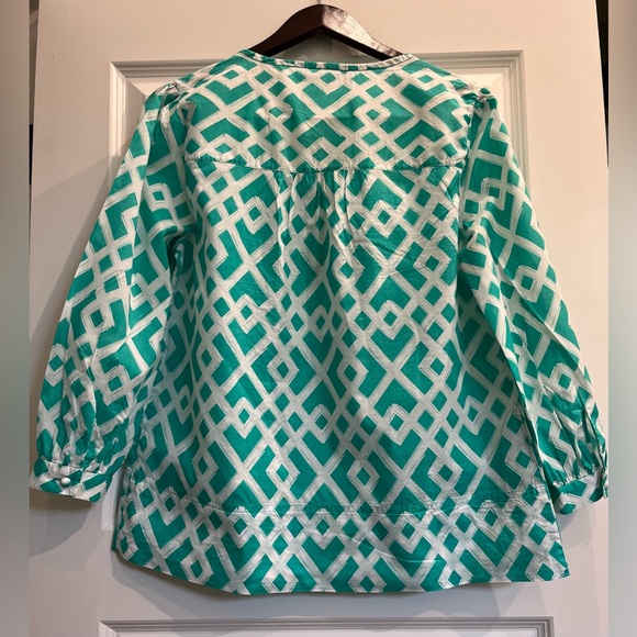 Vineyard Vines Diamond Lattice Tunic, Teal Green, Ladies M, Lightweight, EUC - Picture 6 of 9